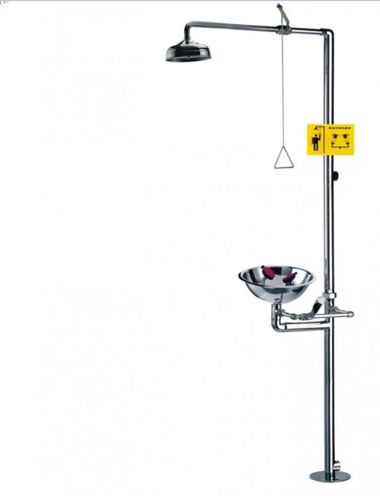 محطة ايوش للطوارئ، محطة واي اند اف سي اي وشينج مع حوض استحمام، محطة دش طوارئ مثبتة في حالة الطوارئ، نظام دش الطواري