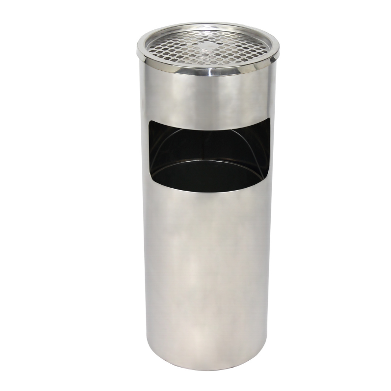 Silver Ashtray with Trash Can - طفاية سجائر فضي مع سلة مهملات